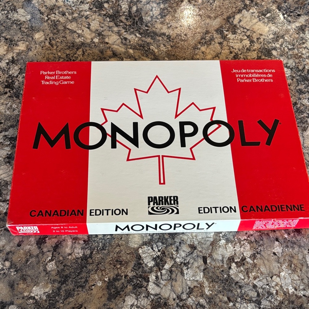Vintage 1982 Monopoly Canadian Edition Board Game, in good used condition